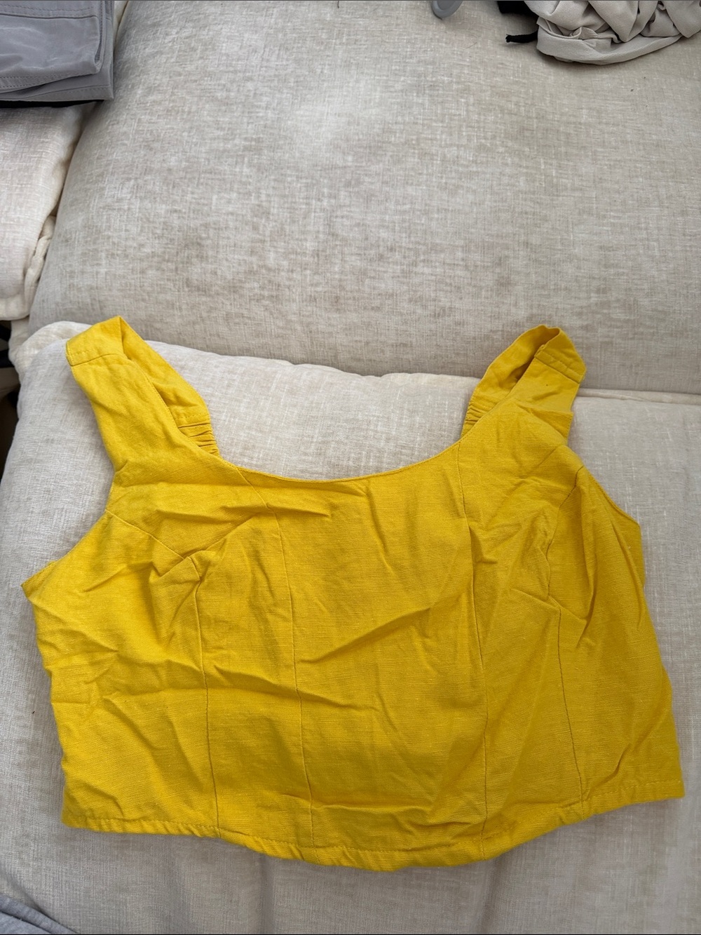 Sunshine Square-Neck Crop Tank Top
